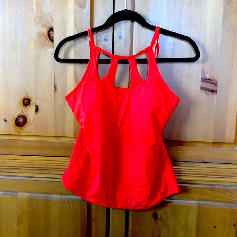 Adorable bright orange tankini top worn once